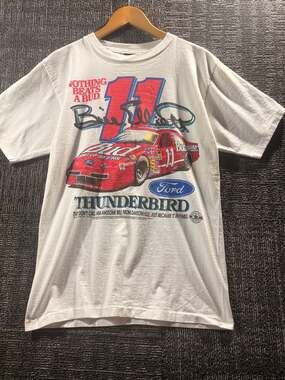 Vintage 90s Bill Elliott #11 Budweiser Racing T-Shirt Single Stitch
